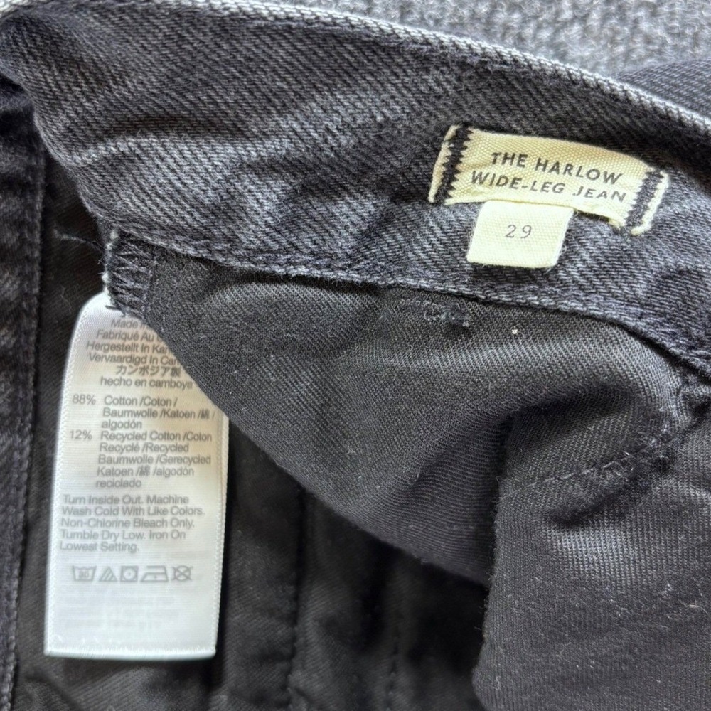 Madewell The Harlow Wide-Leg Jean Womens 29 Black Pleated High Rise Denim Pants - Picture 7 of 7